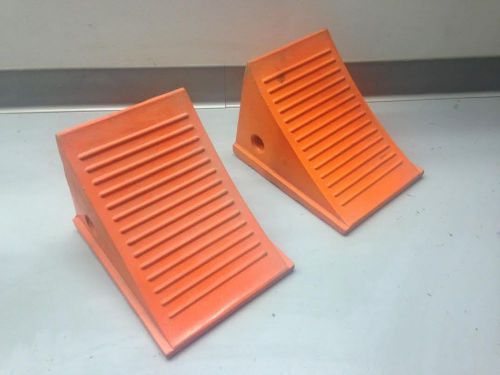 Checkers industrial prod inc uc1500-4.5 wheel chock, 8 in h, urethane, orange for sale