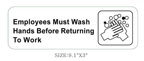 Employees Must Wash Hands Before Returning To Work - plastic Sign plate