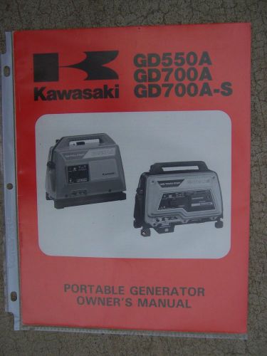 1980s Kawasaki Portable Generator GD550A GD700A GD700A-S Owner Manual Gasoline R