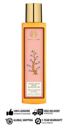 Forest Essential Extra Rich Almond - Mysore Sandalwood &amp; Vetiver Body Oil 200 Ml