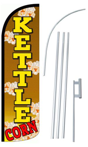 Kettle Corn Extra Wide Windless Swooper Flag Jumbo Banner Pole /Spike