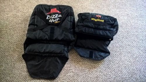 Set of Pizza Hut and Wing Street insulated delivery bags