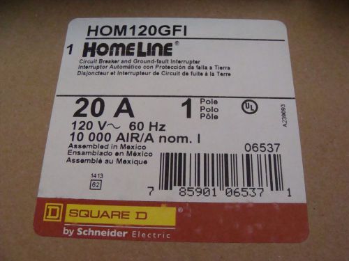 Lot of 2 SQUARE D HOM120GFI Circuit Breakers 1 Pole 20 Amp GFI NEW in BOXES