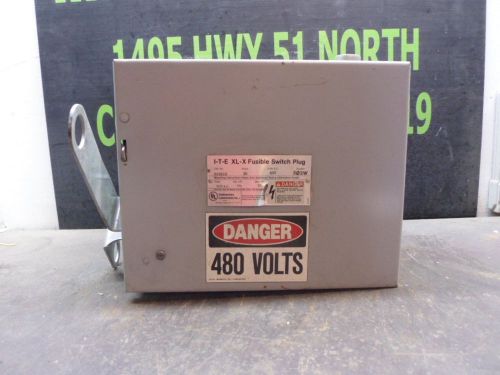 I-T-E 30AMP XL-X FUSIBLE SWITCH PLUG #921329 CAT: RV361G 600VAC 3PH 3W USED