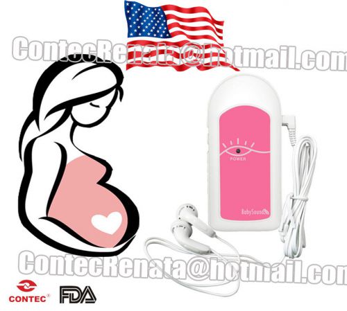CONTEC USA shipment.Pocket Fetal Doppler baby heart monitor+free gel+earphone