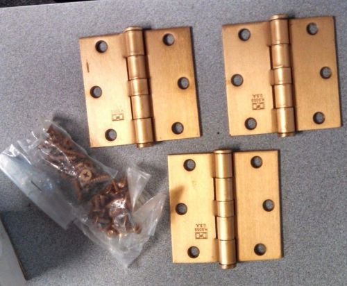 Woodworkers, door makers 1 box of 3 soss hnges 3.5&#034; x 3.5 inch  us10 dull bronze for sale