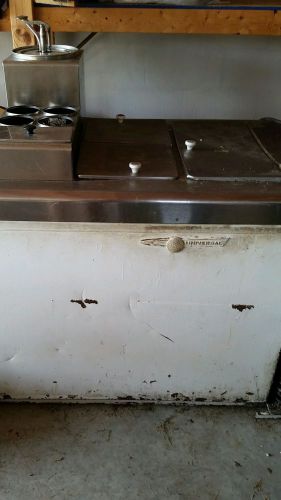 Vintage Universal Double Door Ice Cream Food Service Freezer with topping attach