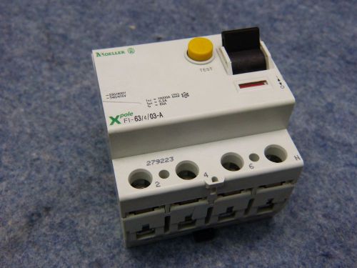MOELLER 63 AMP 10 kA 30 mA 4 POLE Circuit Breaker Xpole FI-63/4/03-A 230/400V