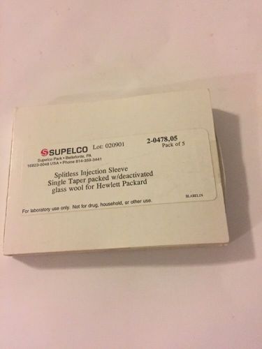 Supelco Splitless Injection Sleeve Single Taper Packed Deactivated Glass Wool