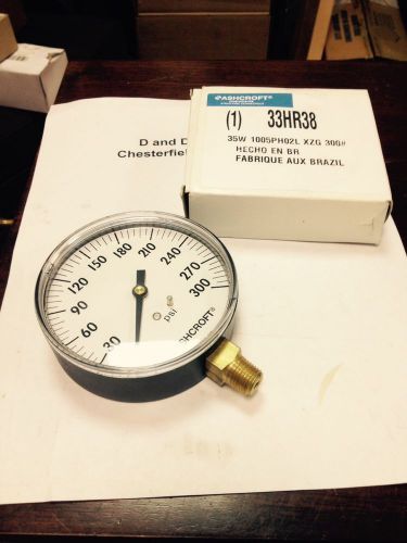 Ashcroft 3-1/2&#034; pressure gauge, 35w10005ph02l300. 0-300 psi, 33hr38 for sale