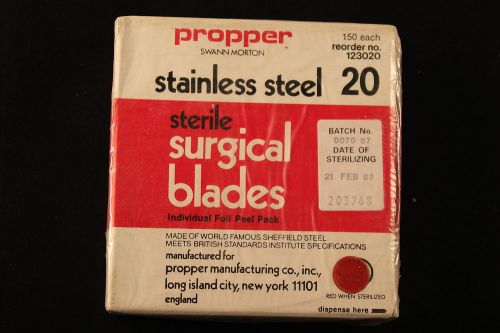 Propper Stainless Steel #20 Sterile Surgical Blades 150 pcs