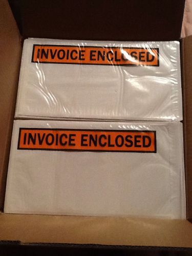 1000 X 5.5&#034; x 10&#034; PACKING LIST ENCLOSED ENVELOPE POUCH SLIP INVOICE RECEIPT