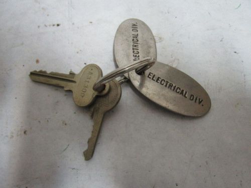 2 vintage Electrical Div. Medallions &amp; Key Ring with Keys - Estate Listing - NR
