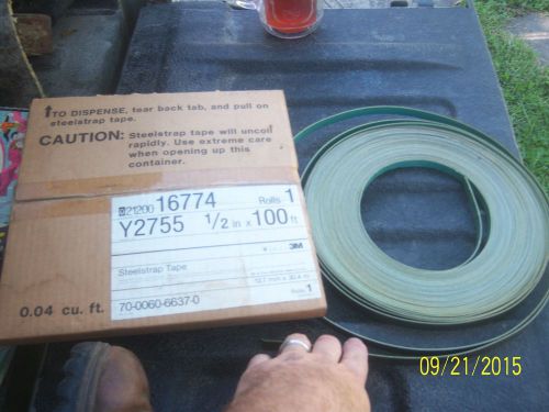 Steelstrap Tape Without Holes 1/2&#034;x100ft W&#039;Adhisive Backing  NOS    Vintage
