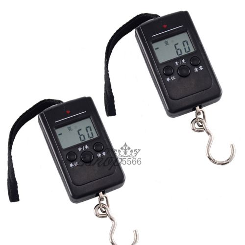 2pcs pocket portable electronic digital hanging household  fishing hook scale for sale