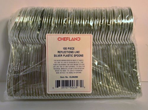 Chefland Reflections like silver plastic silverware, Spoons only 100 pc.
