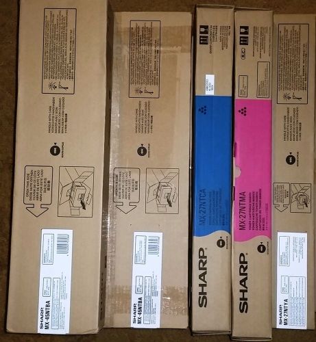 New-Sharp Toner Lot - (3) MX-45NTBA, (1) MX-27NTCA, (1) MX-27NTYA, (1) MX-27NTMA