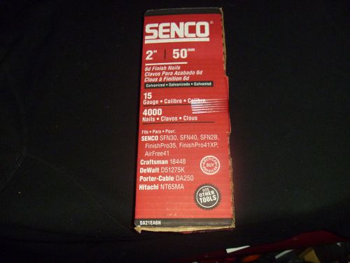 Senco 2&#034; 50mm 6d 15 gauge galvanize nails da21eabn 4000 in box - new in box for sale