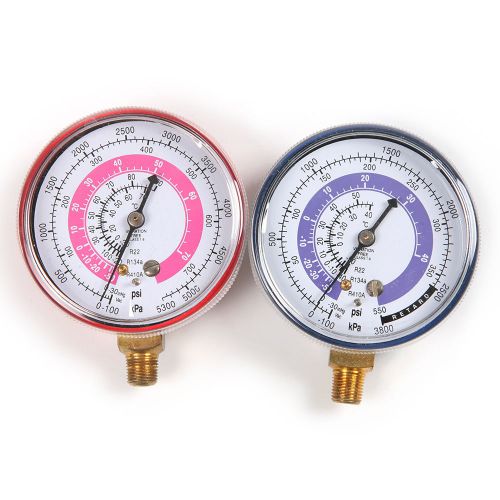 Pair air conditioner r410a r134a r22 refrigerant low&amp;high pressure gauge psi kpa for sale