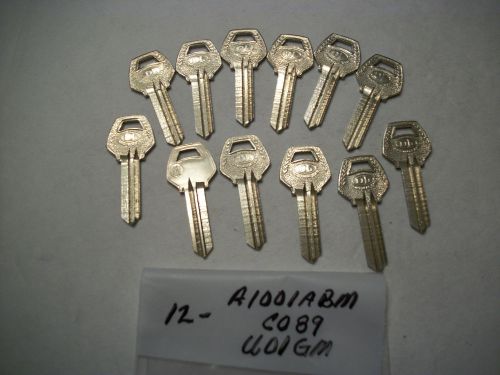 Locksmith LOT of 12, Key Blanks for CORBIN, U01GM, ILCO A1001ABM, CO89