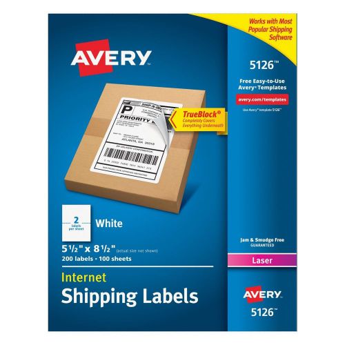 Avery internet shipping labels for laser printers with trueblock technology 5... for sale