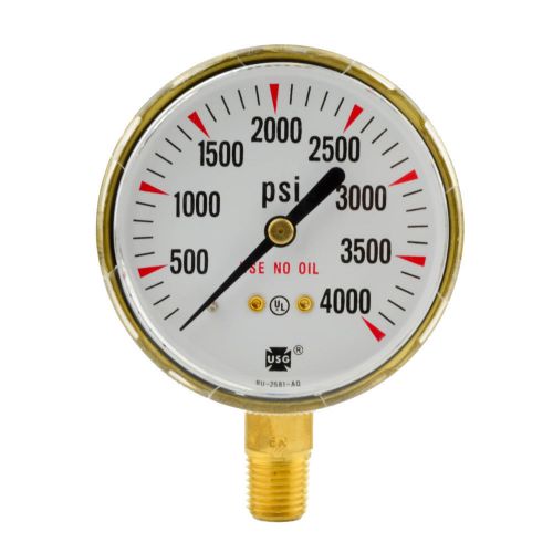 2-1/2&#034; x 4000 psi welding regulator repair replacement gauge for oxygen for sale