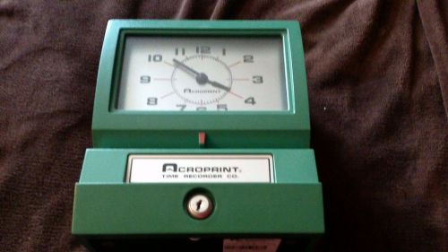 ACROPRINT 150NR4 EMPLOYEE TIME CLOCK PUNCH STAMP RECORDER WITHOUT KEY