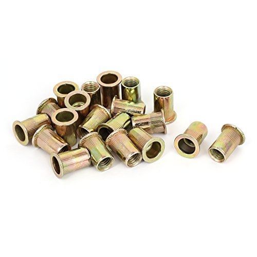 Uxcell m10x21mm ribbed body flat head blind rivet nuts inserts nutserts 20pcs for sale