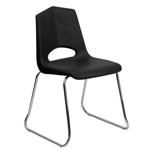 Plastic Sled Base Stack Chair - Black (4 Pack) Office Durable AB164735