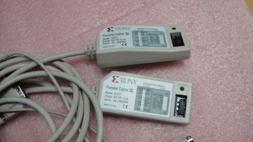 (LOT OF 2) Xilinx DLC7 Parallel Cable IV PC4 JTAG PROM Programmer Cable Set 5V