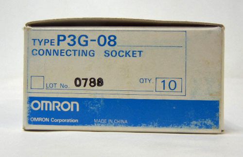 Lot of four omron p3g-08 relay connecting socket , 8 pin, din rail mount, bnib! for sale