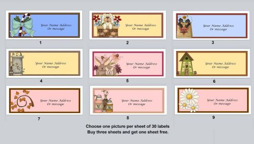 30 Personalized Return Address Labels Primitive Country Buy 3 get 1 free (pc3)