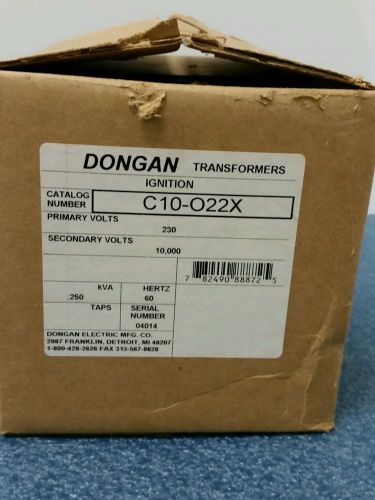 Dongan ignition transformer, c10,  230v primary, 10kv secondary, brand new! for sale