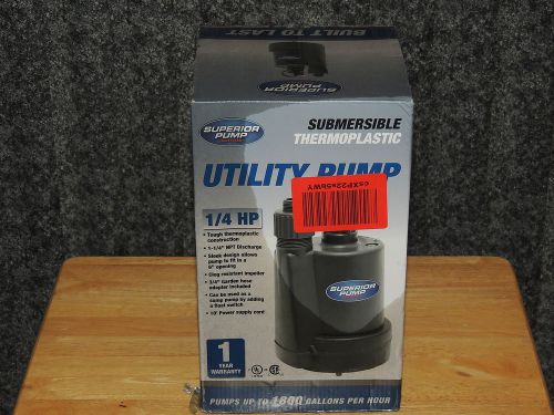 Superior Pump 91250 1/4 HP Submersible Thermoplastic Utility Pump NEW IN THE BOX