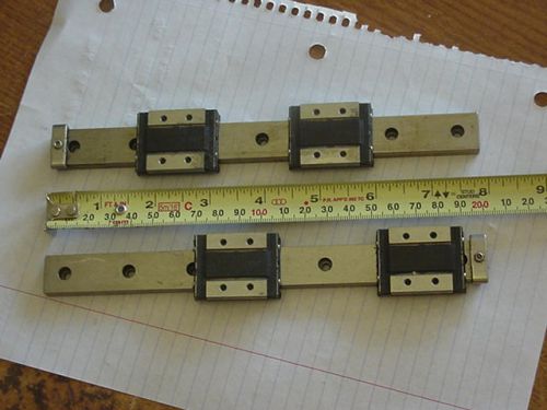 2 PCS (PAIR) THK RSR9W2M 200mmLONG LINEAR BEARINGS AND SLIDE 6 TOTAL PIECES LOT