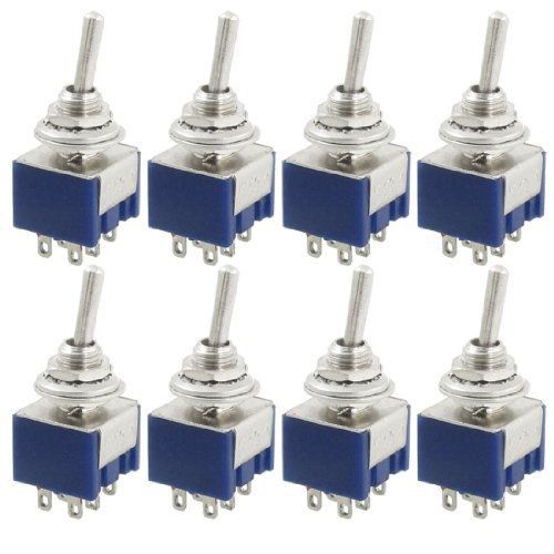 Uxcell 8 pcs ac 125v 6a on/off/on 3 position dpdt toggle switch for sale