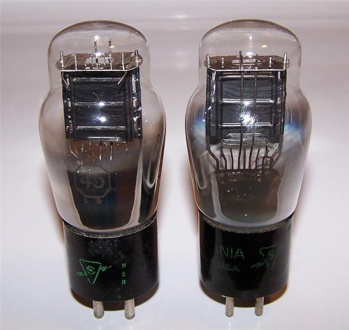 2 vintage Sylvania ST type 45 power tubes  -tested- 245 345
