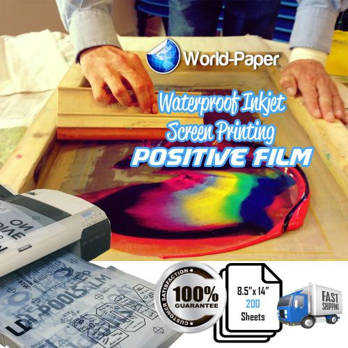 Waterproof Inkjet Screen Printing Positive Film 8.5&#034; x 14&#034; 200 Sheets