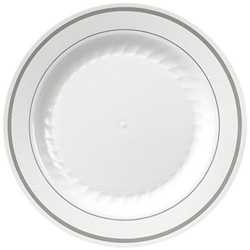 WNA Comet Masterpiece Plate White/Silver 9&#034; (04-0676) Category: Plates