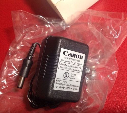 New CANON #AC-360 II AC Adapter for Canon P1-DH III ; 6.3V dc; 240mA