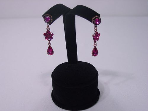 NEW 4&#034;H BLACK VELVET EARRING JEWELRY DISPLAY TOP CASE STAND, RD7B1