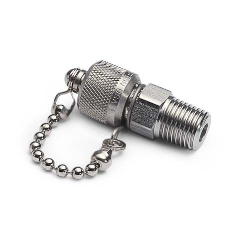 Ralston QTFT-4MS0 1/2&#034; male NPT x male Quick-test Fitting  with Cap and Chain