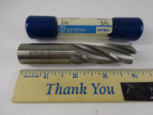 Union Butterfield 5110711, 4 Flute, Square Nose End Mill, 3/4&#034;, MADE in USA