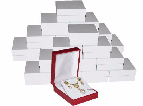LOT OF (24) PENDANT BOXES RED GIFT BOXES WHOLESALE JEWELRY BOXES EARRING BOXES