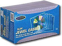 Clear Slim Jewel CD DVD Disk Cases, 50 Pack