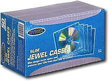 Clear Slim Jewel CD DVD Disk Cases, 50 Pack