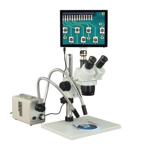 Trinocular 5x-10x-15x-20x-30x-60x 5mp touchpad stereo microscope+20w led light for sale