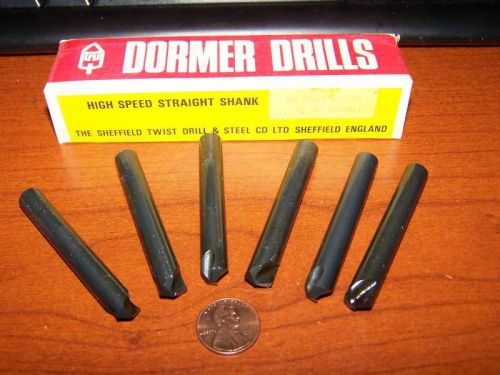 11/32 Dormer HSS stub drills 1/4 flute 2 1/2 lot of 6