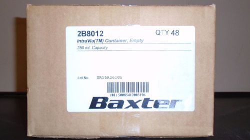*NEW, UNOPENED* LOT of 48 Baxter IntraVia(TM) Container. 250mL Capacity.  2B8012