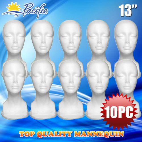 10pc 13&#034; styrofoam foam mannequin manikin head display wig hat glasses for sale